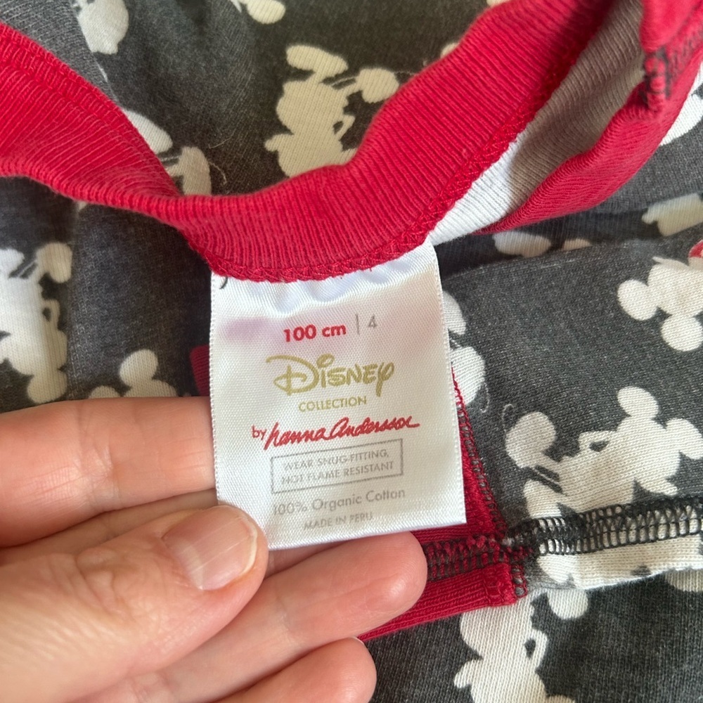 Hanna Andersson Disney Kids Pajama Set - Gray and Red Mickey Design - Picture 3 of 4